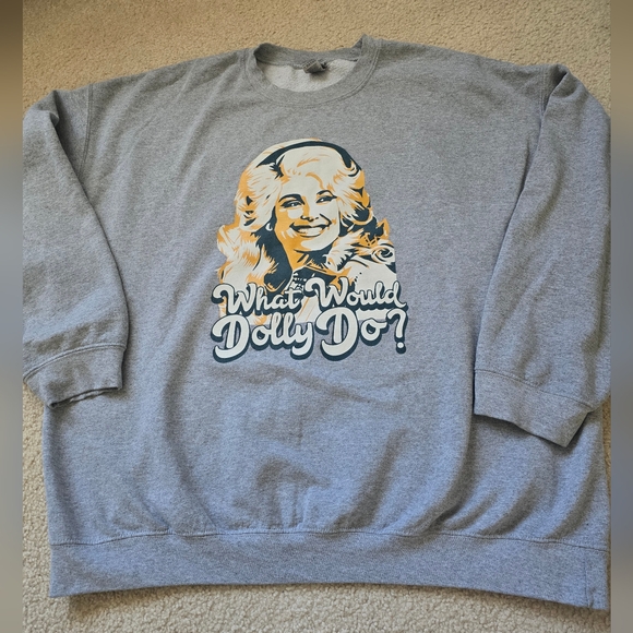 Gildan Tops - DOLLY PARTON Country Singer-Songwriter  "What Would Dolly Do?" (2XL) Sweatshirt